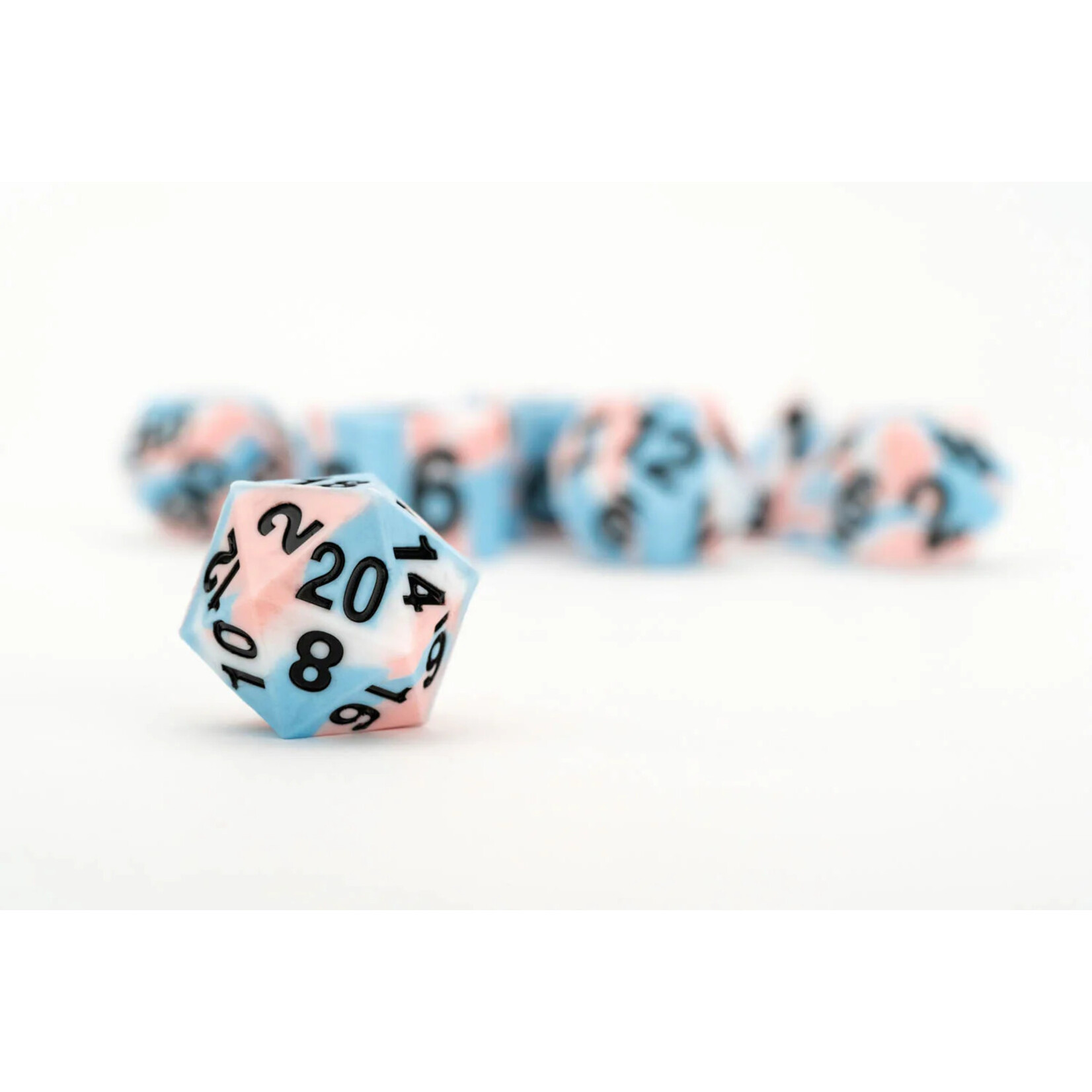 Fanroll by Metallic Dice Games 7509 Sharp Edge Silicone Rubber Dice Set: Transgender Pride