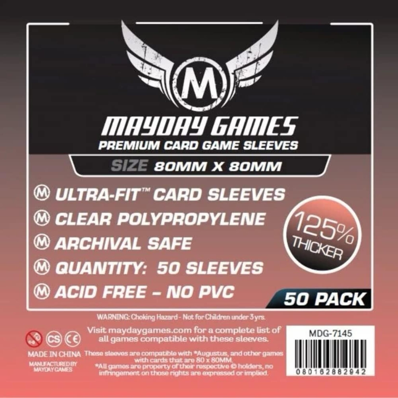 Mayday Games Medium Square Card Sleeves 80mm x 80mm (100)