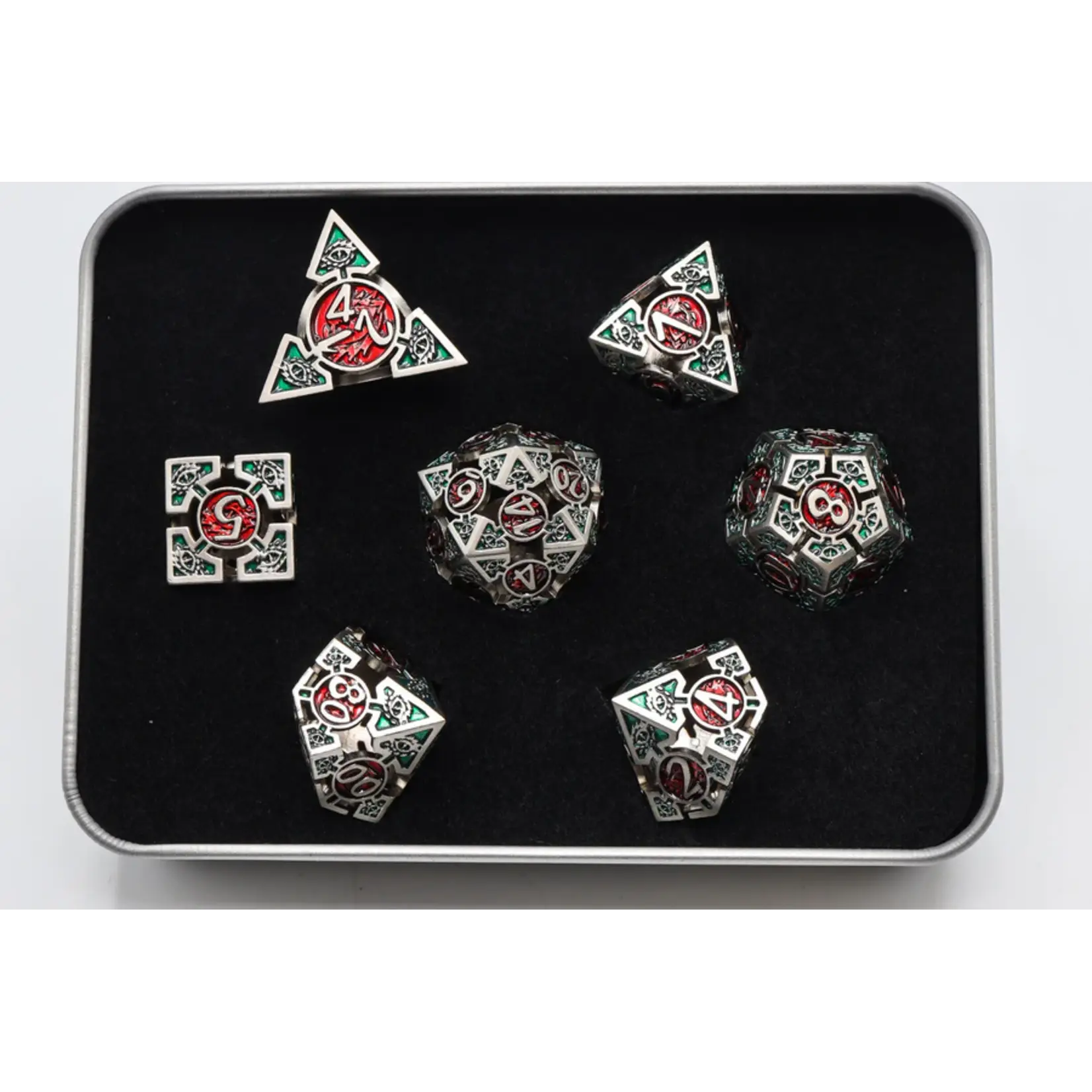 Foam Brain Games Oculus: Bewildered - Metal RPG Dice Set w/custom tin