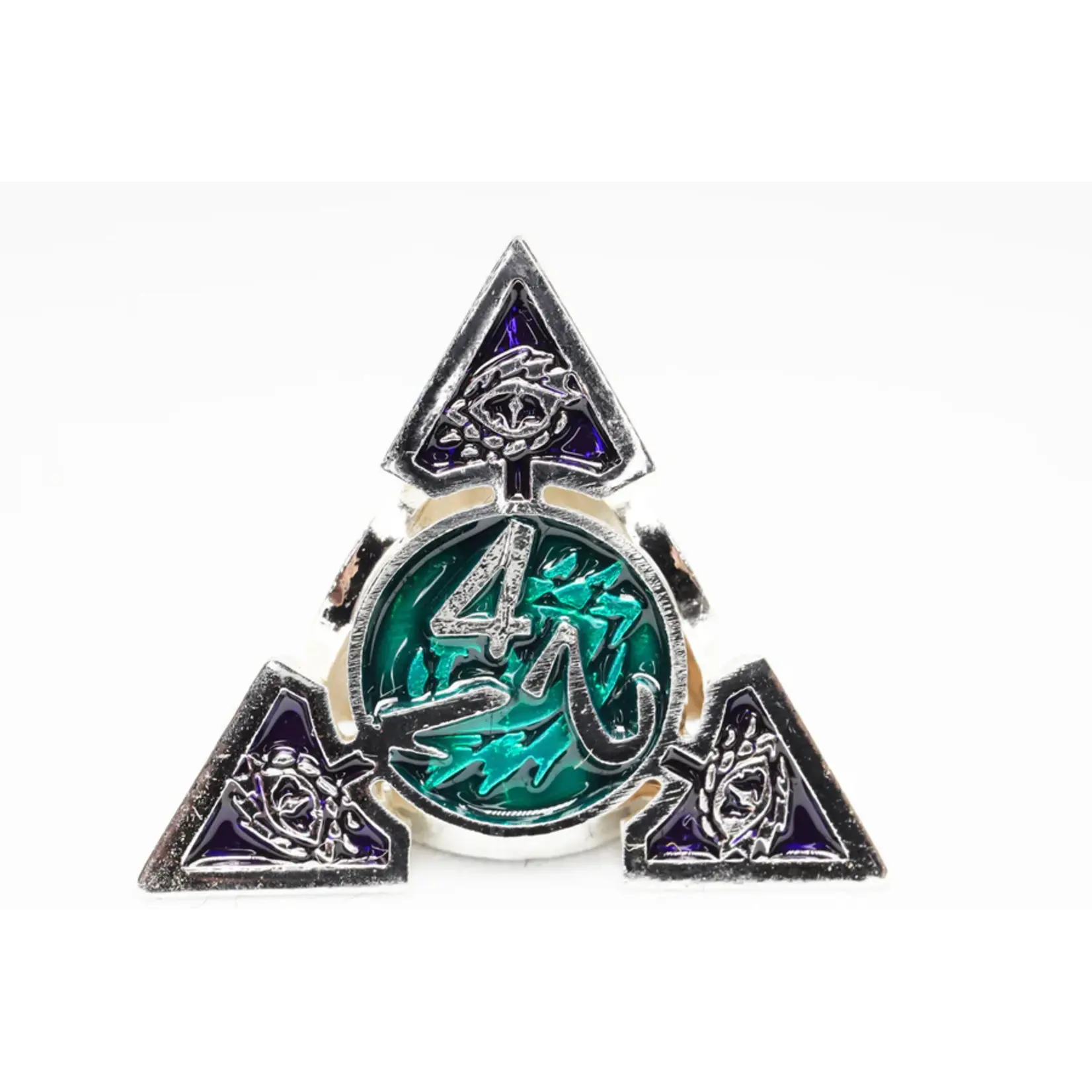 Foam Brain Games Oculus: Angelic - Metal RPG Dice Set w/custom tin