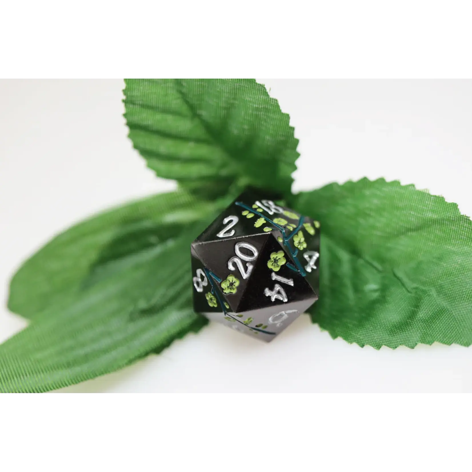 Foam Brain Games Metallic Bouquet: Dark Green Hellbore - Metal RPG Dice Set