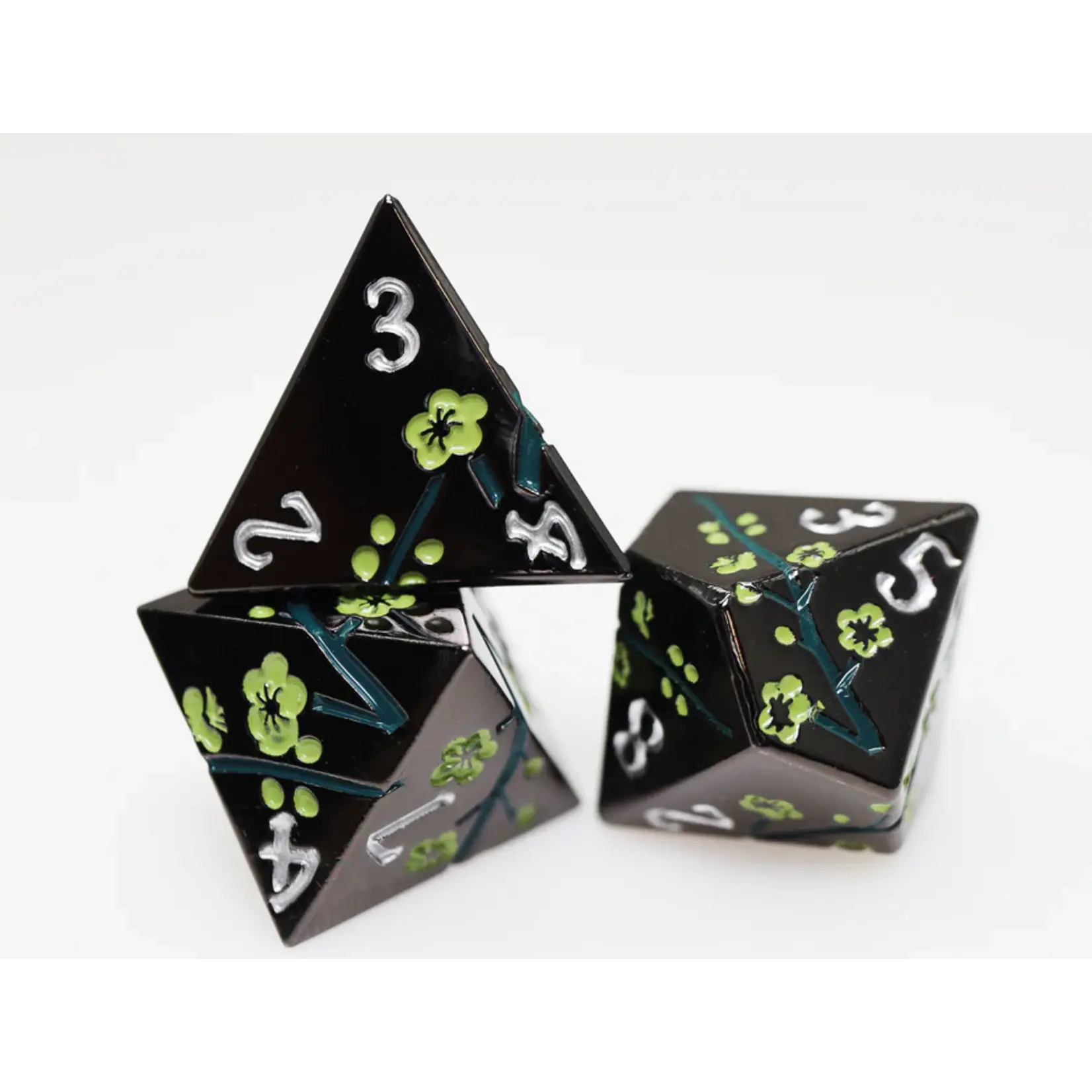 Foam Brain Games Metallic Bouquet: Dark Green Hellbore - Metal RPG Dice Set