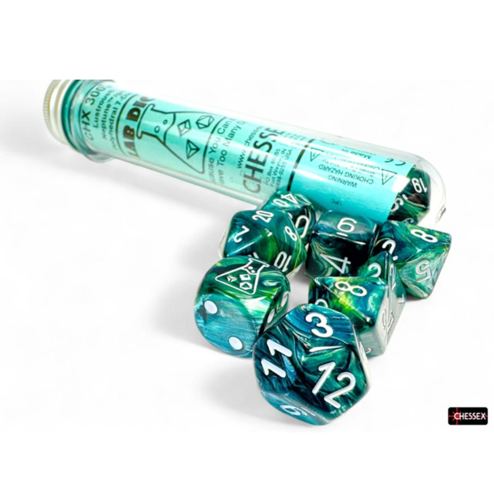Chessex 30072 Lab Lustrous Neptune with Grey 7-Set