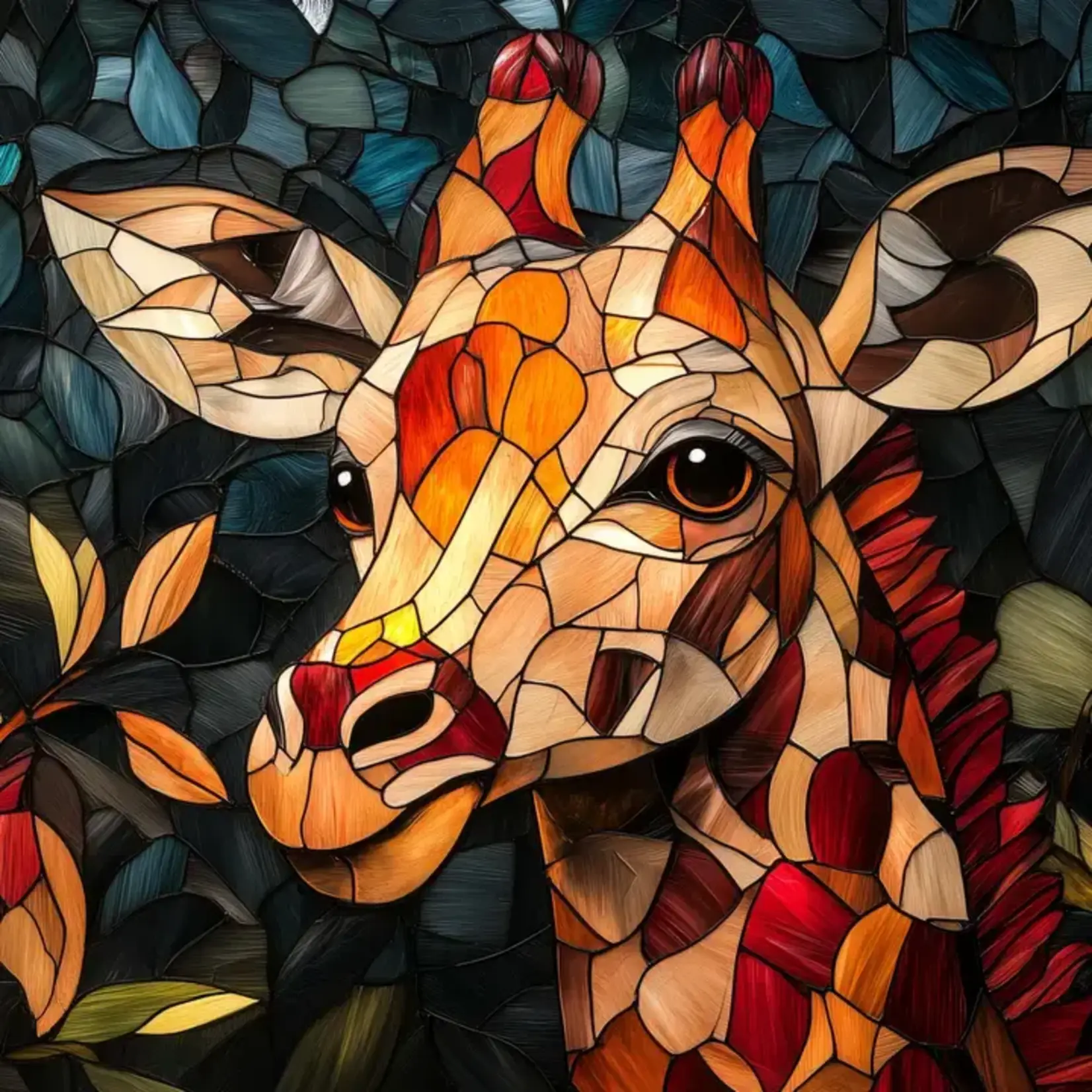 Trippy Puzzle Co Gentle Giraffe Stained Glass Classic Jigsaw Puzzle 1000pc