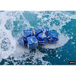 Chessex Brushed Dice: Wavebreak with Gold 7-Set