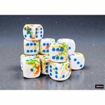 Chessex 16mm Brushed Dice: Breezy with Blue D6 12-Set