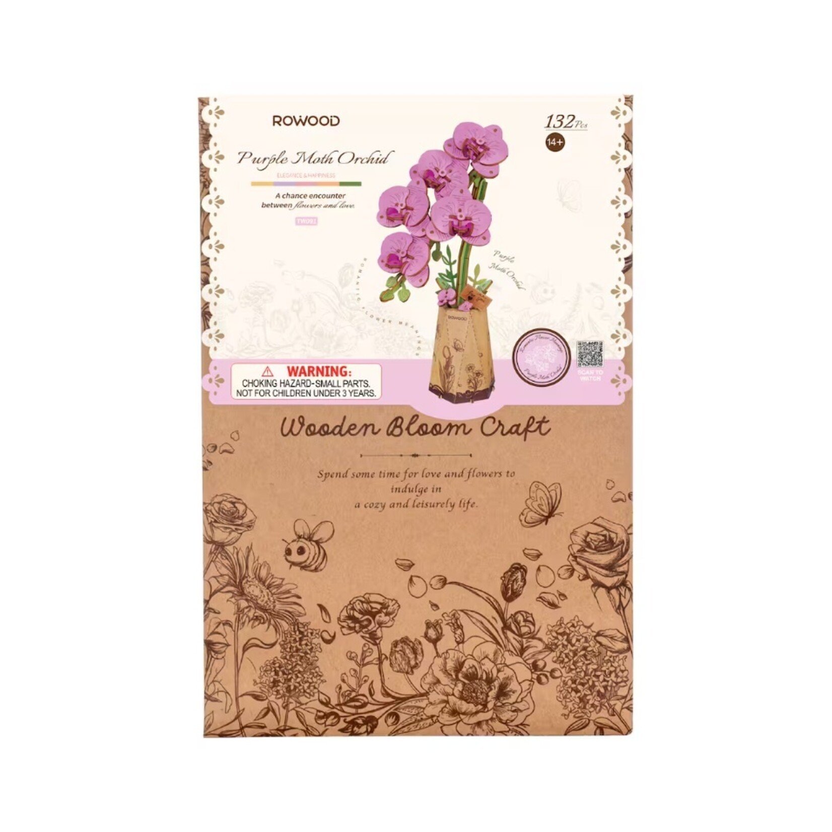 Robotime Purple Moth Orchid