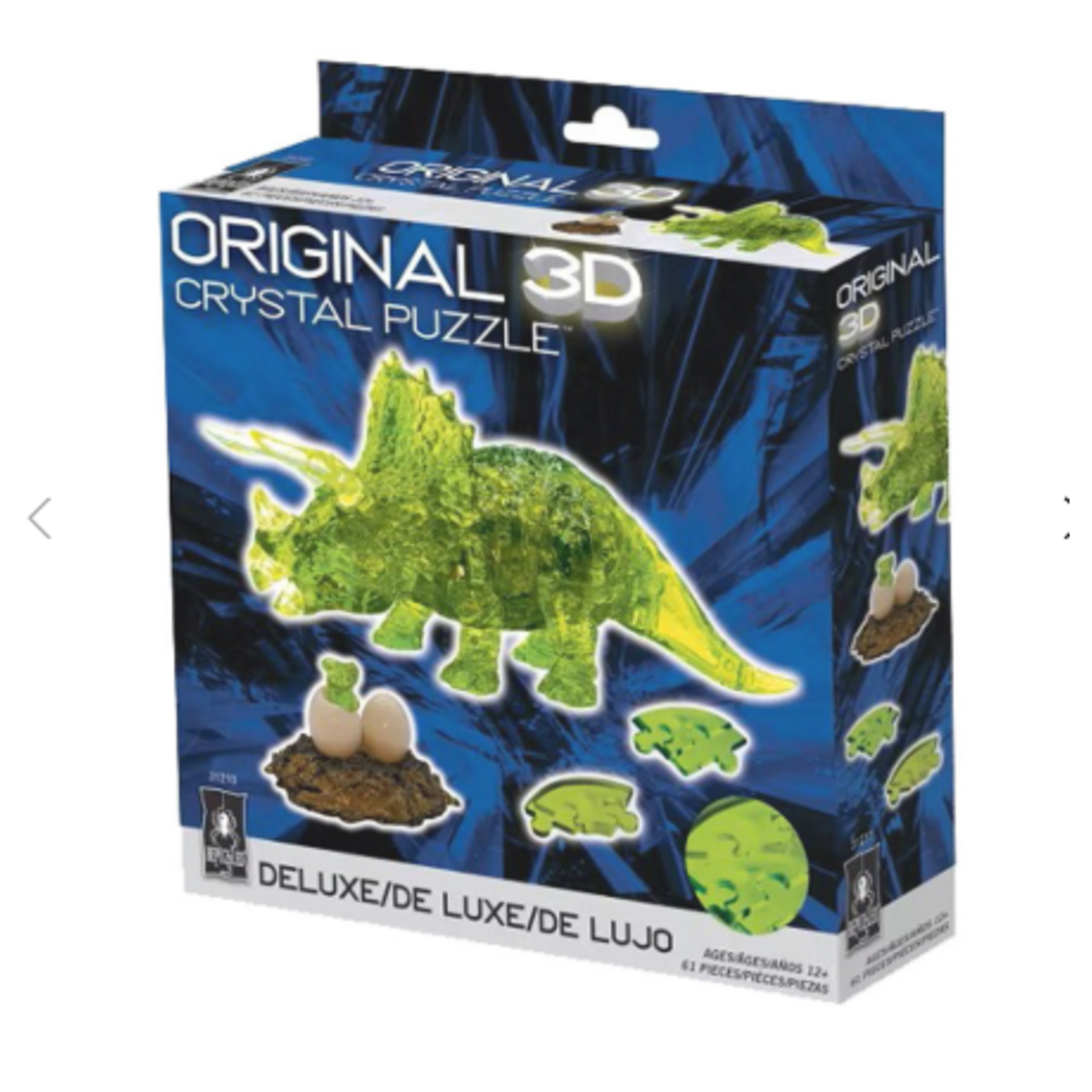 University Games 31210 Puzzle: 3D Crystal: Triceratops with Baby (Green)