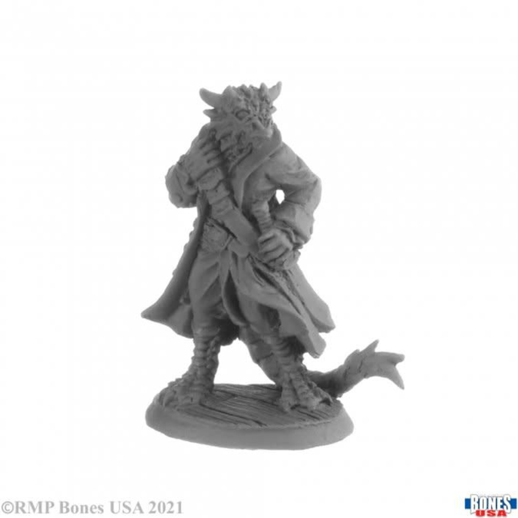 Reaper Minis 30035 Captain Blackscale, Dragonfolk Pirate: Bones Classic
