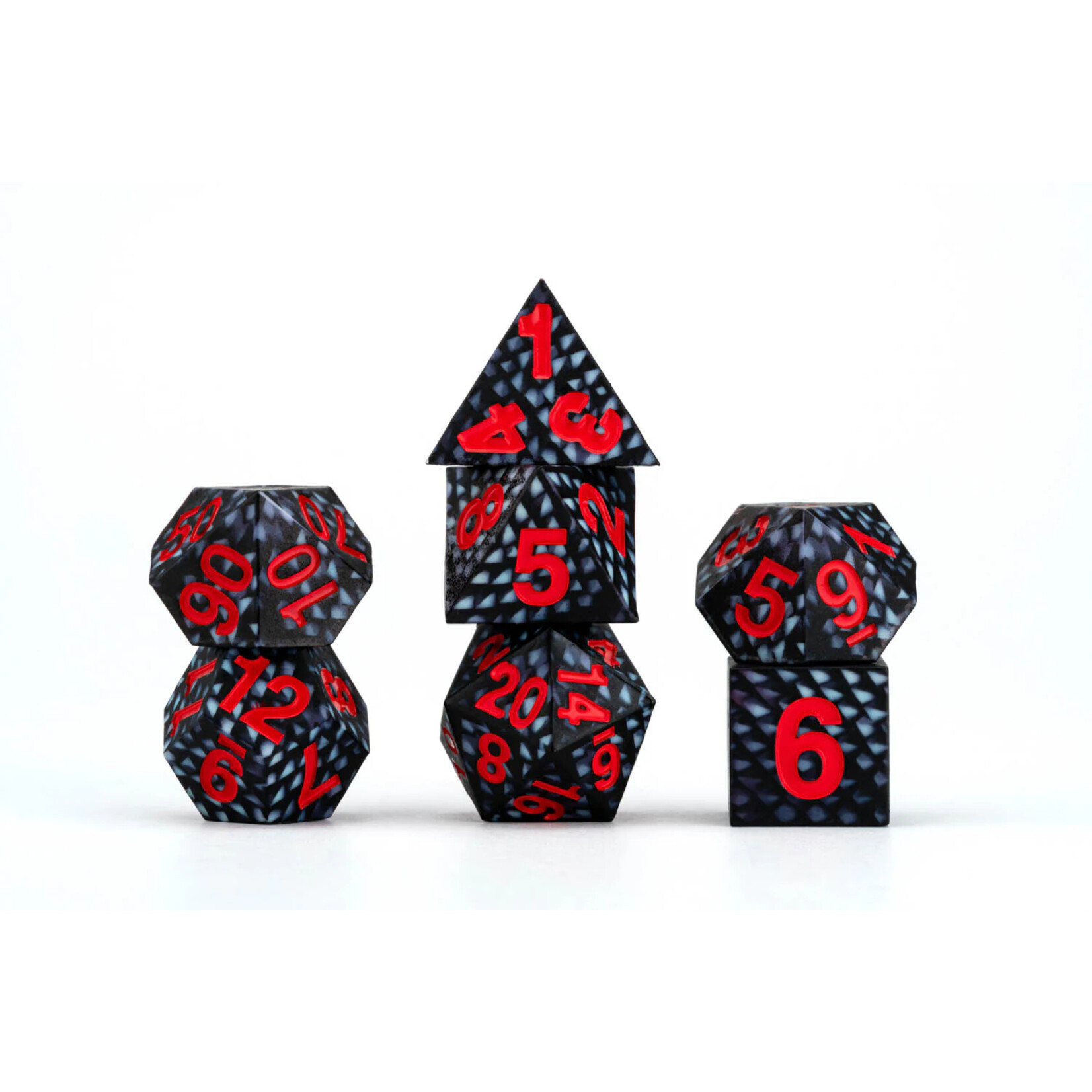 Fanroll by Metallic Dice Games 10933 Dragon Storm Silicone Dice Set: Black Dragon Scales