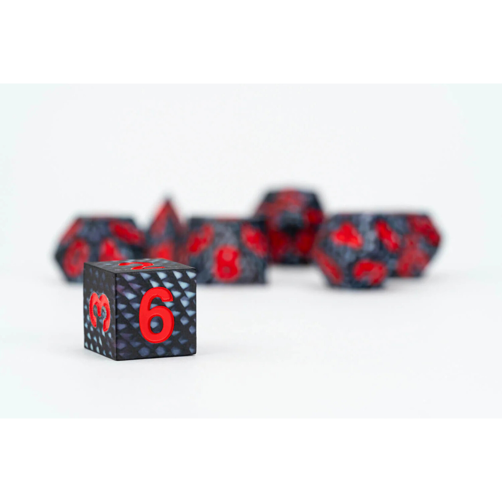Fanroll by Metallic Dice Games 10933 Dragon Storm Silicone Dice Set: Black Dragon Scales