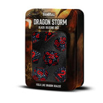 Fanroll by Metallic Dice Games Dragon Storm Silicone Dice Set: Black Dragon Scales