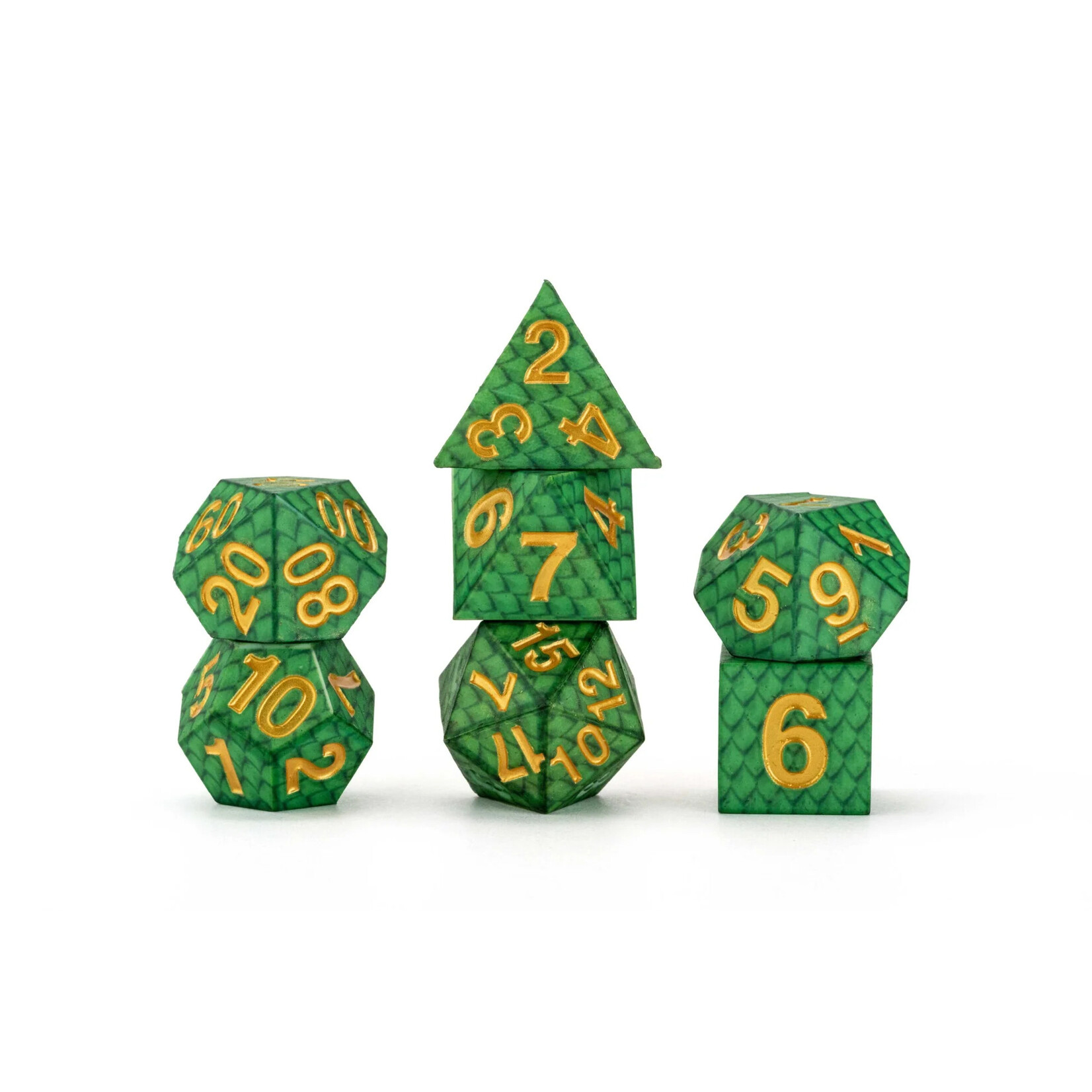 Fanroll by Metallic Dice Games 10932 Dragon Storm Silicone Dice Set: Green Dragon Scales (7)
