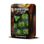 Fanroll by Metallic Dice Games Dragon Storm Silicone Dice Set: Green Dragon Scales