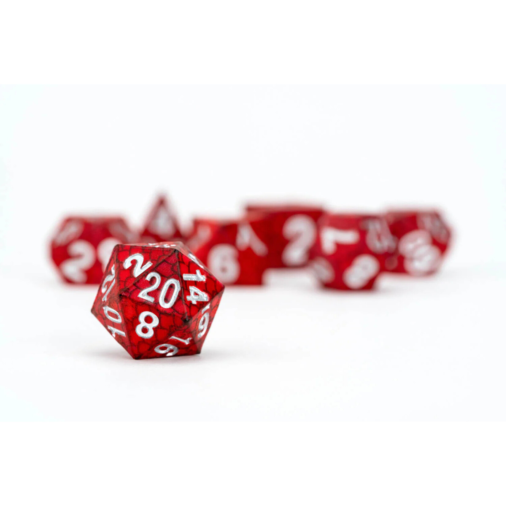Fanroll by Metallic Dice Games 10931 Dragon Storm Silicone Dice Set: Red Dragon Scales (7)