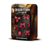 Fanroll by Metallic Dice Games Dragon Storm Silicone Dice Set: Red Dragon Scales