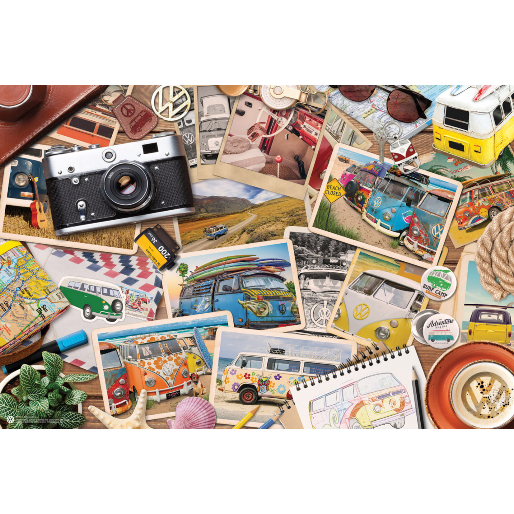 EuroGraphics Puzzles VW Bus - Road Trips Shaped Tin 550pc