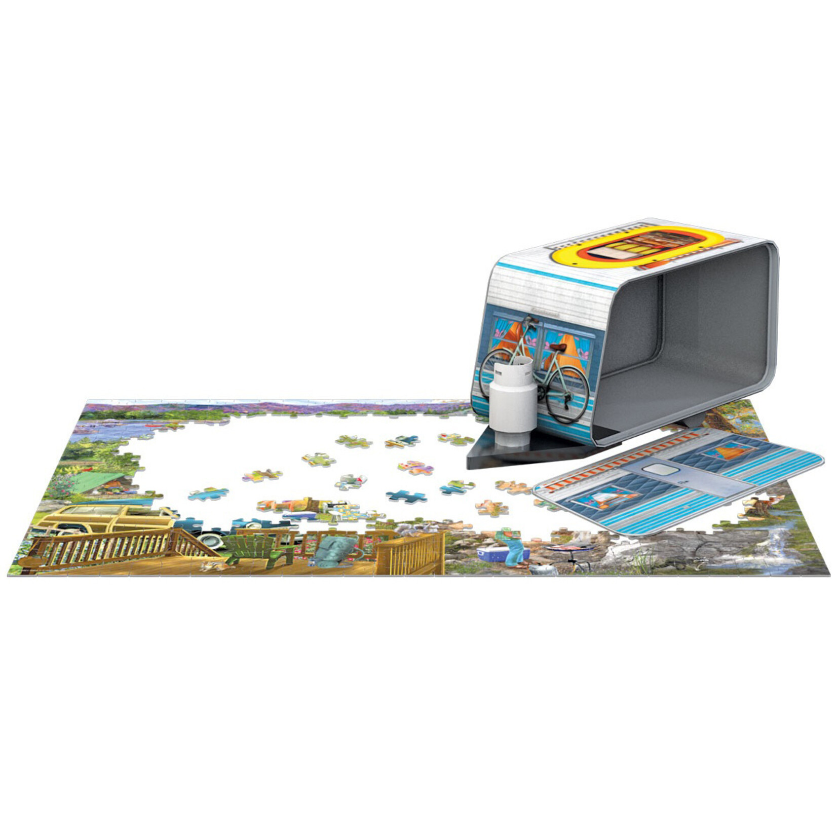 EuroGraphics Puzzles Camping Trailer Tin 550pc