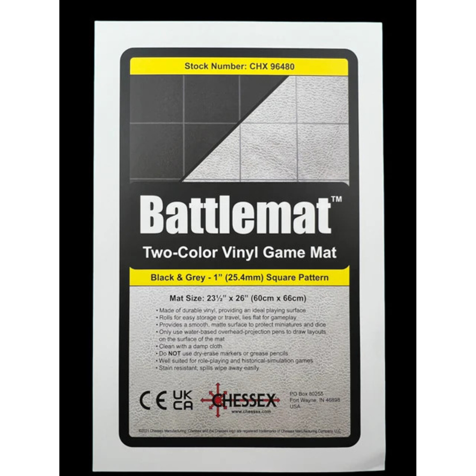 Chessex Battlemat: 1in Reversible Black-Grey Squares