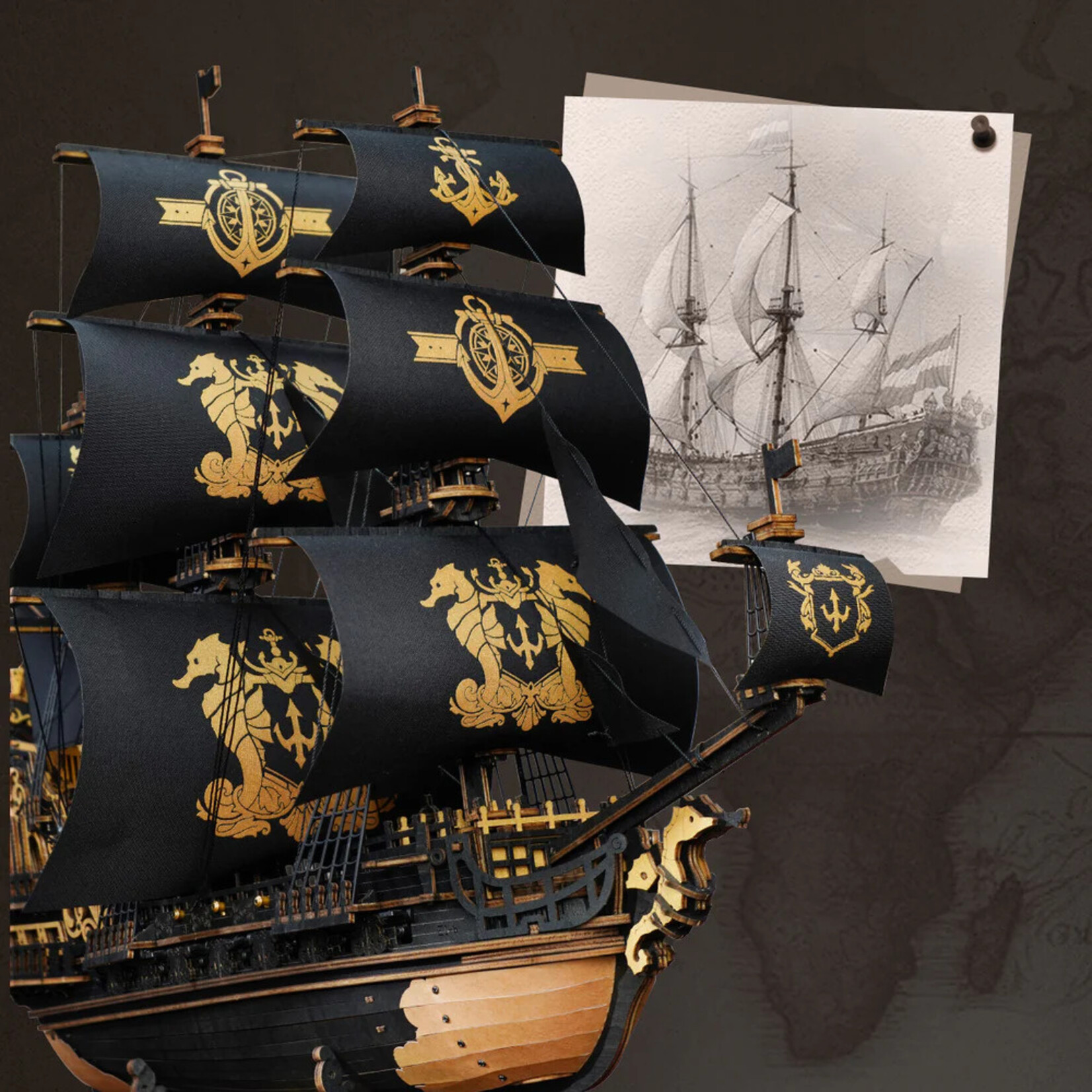 Robotime The Seahorse Barque Sailing Ship