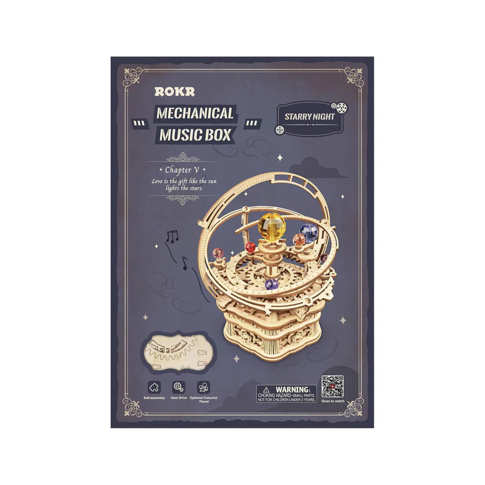 Robotime Starry Night Orrery Planetary Music Box