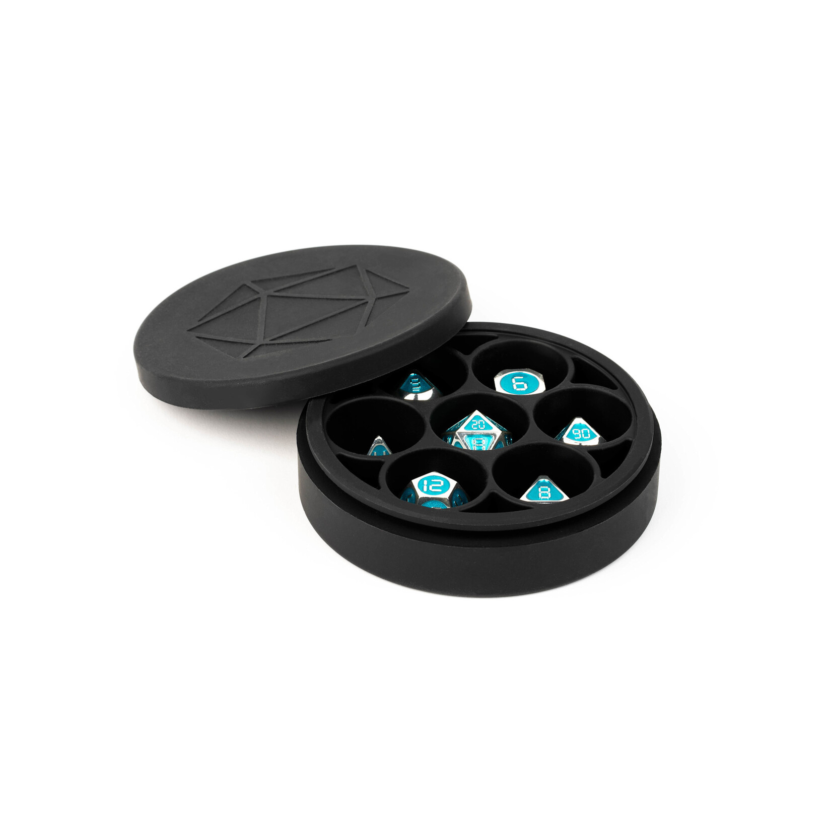 Fanroll by Metallic Dice Games Silicone Round Dice Case: Black