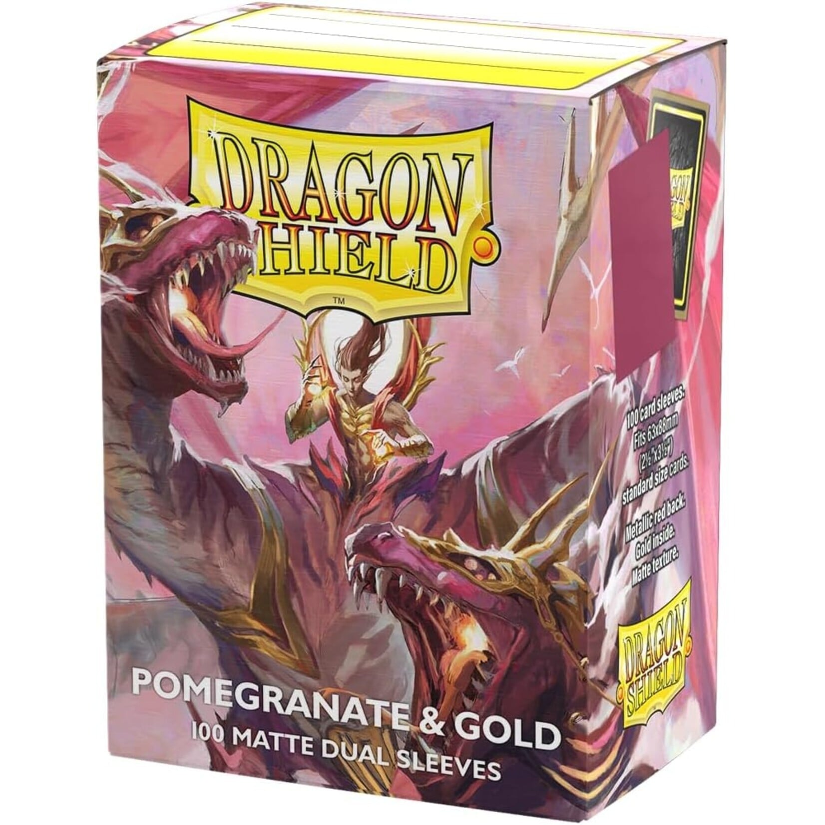 ARCANE TINMEN Dragon Shield: (100) Matte Dual - Pomegranate/Gold