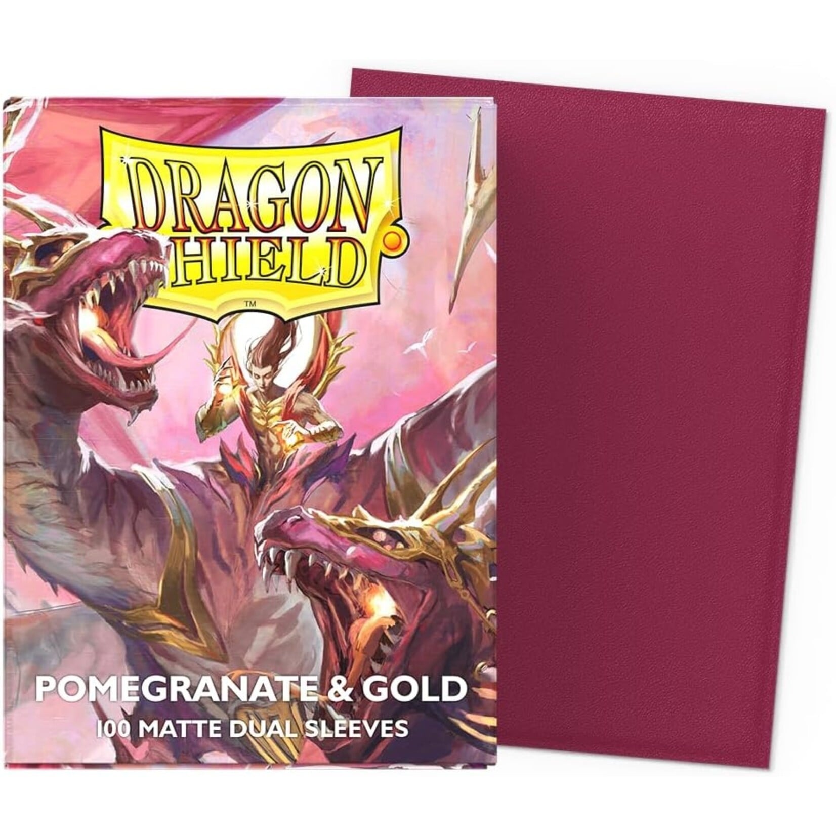 ARCANE TINMEN Dragon Shield: (100) Matte Dual - Pomegranate/Gold