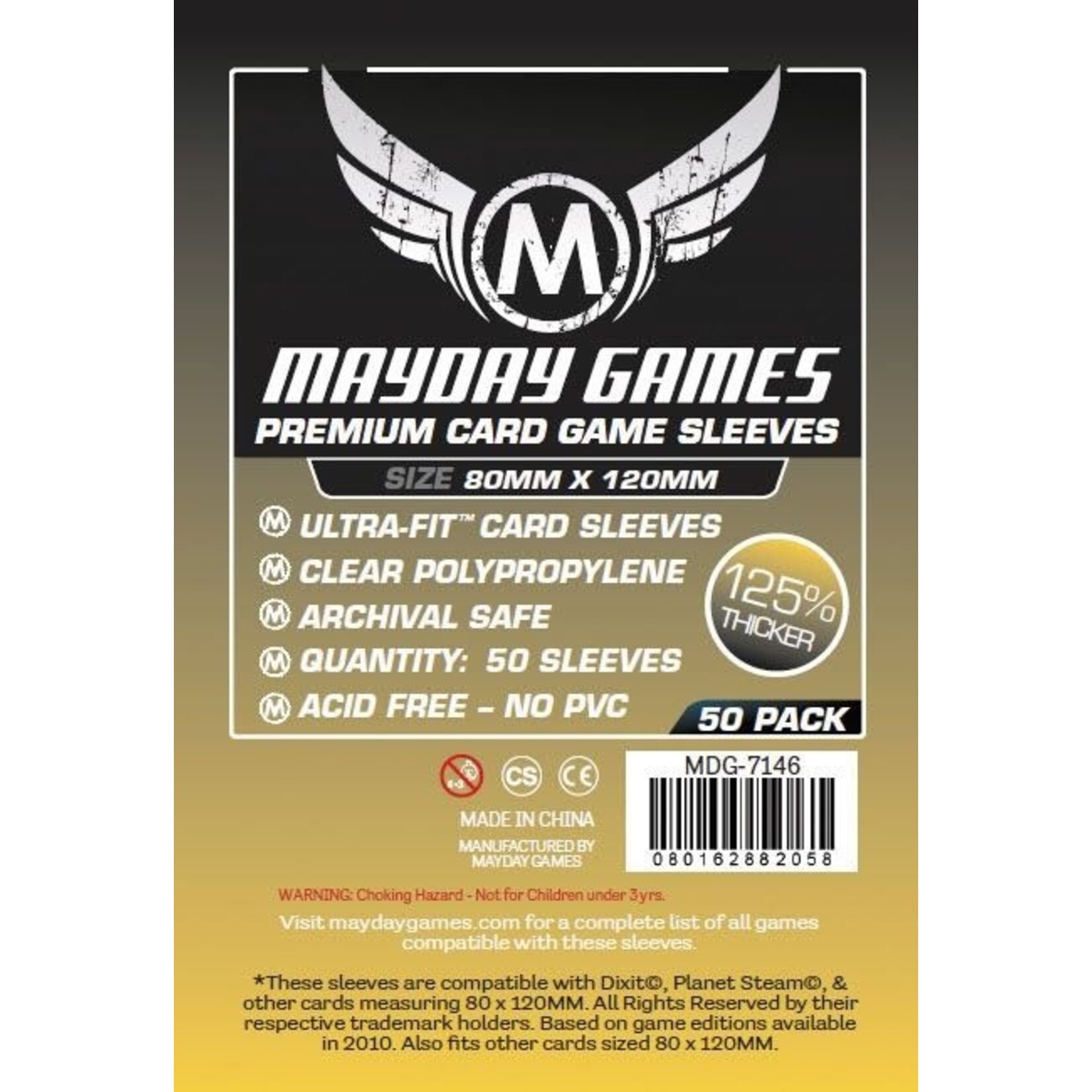 Mayday Games Magnum Gold Sleeves 80mm x 120mm (Dixit)(100)