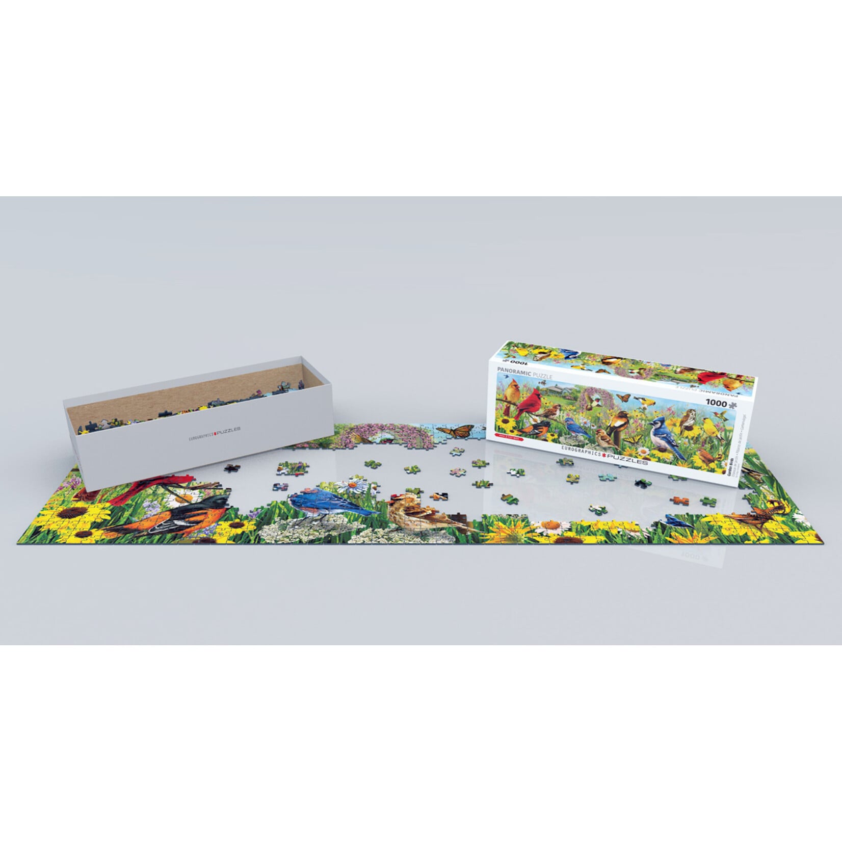EuroGraphics Puzzles Garden Birds Panoramic 1000 pc