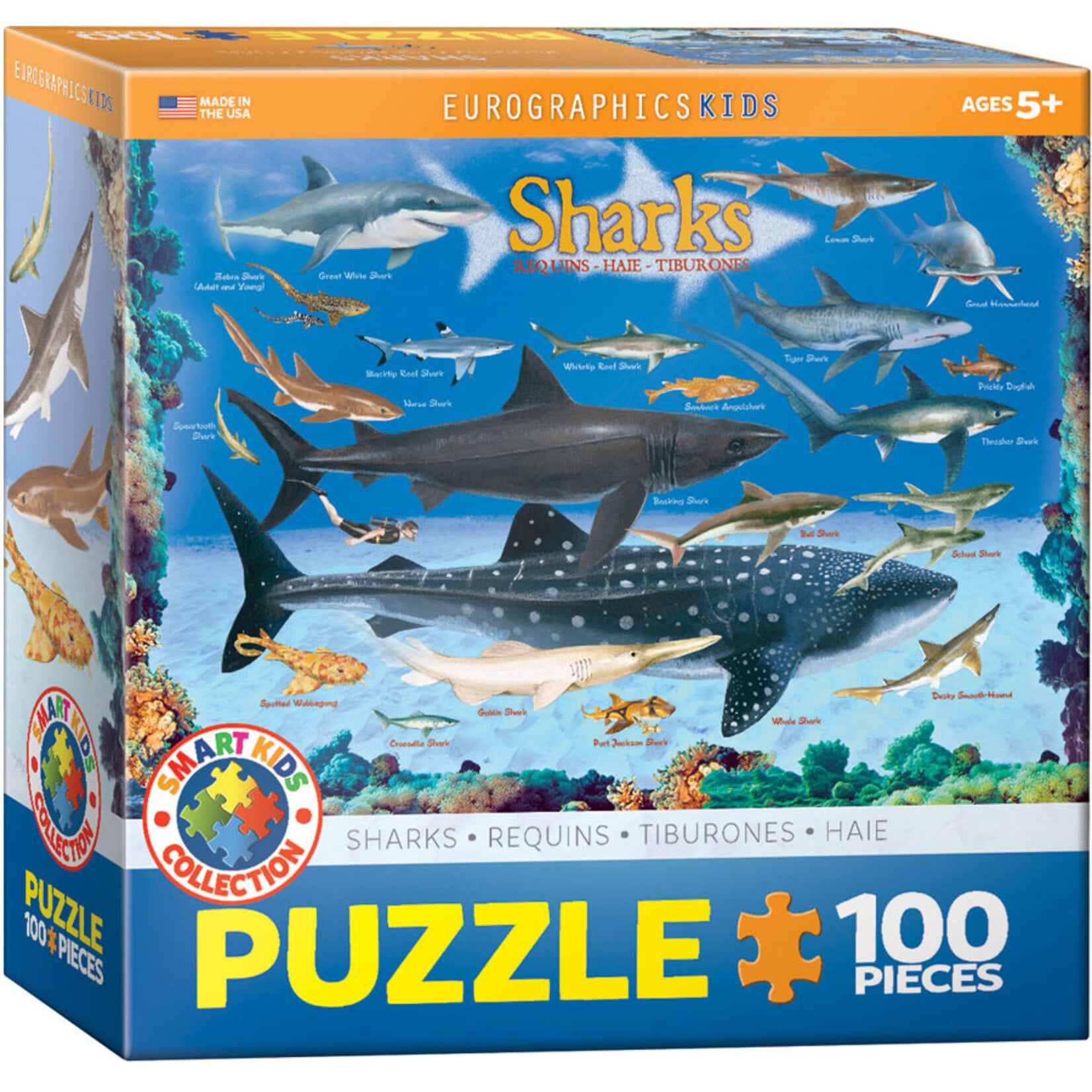 EuroGraphics Puzzles Sharks 100 pc