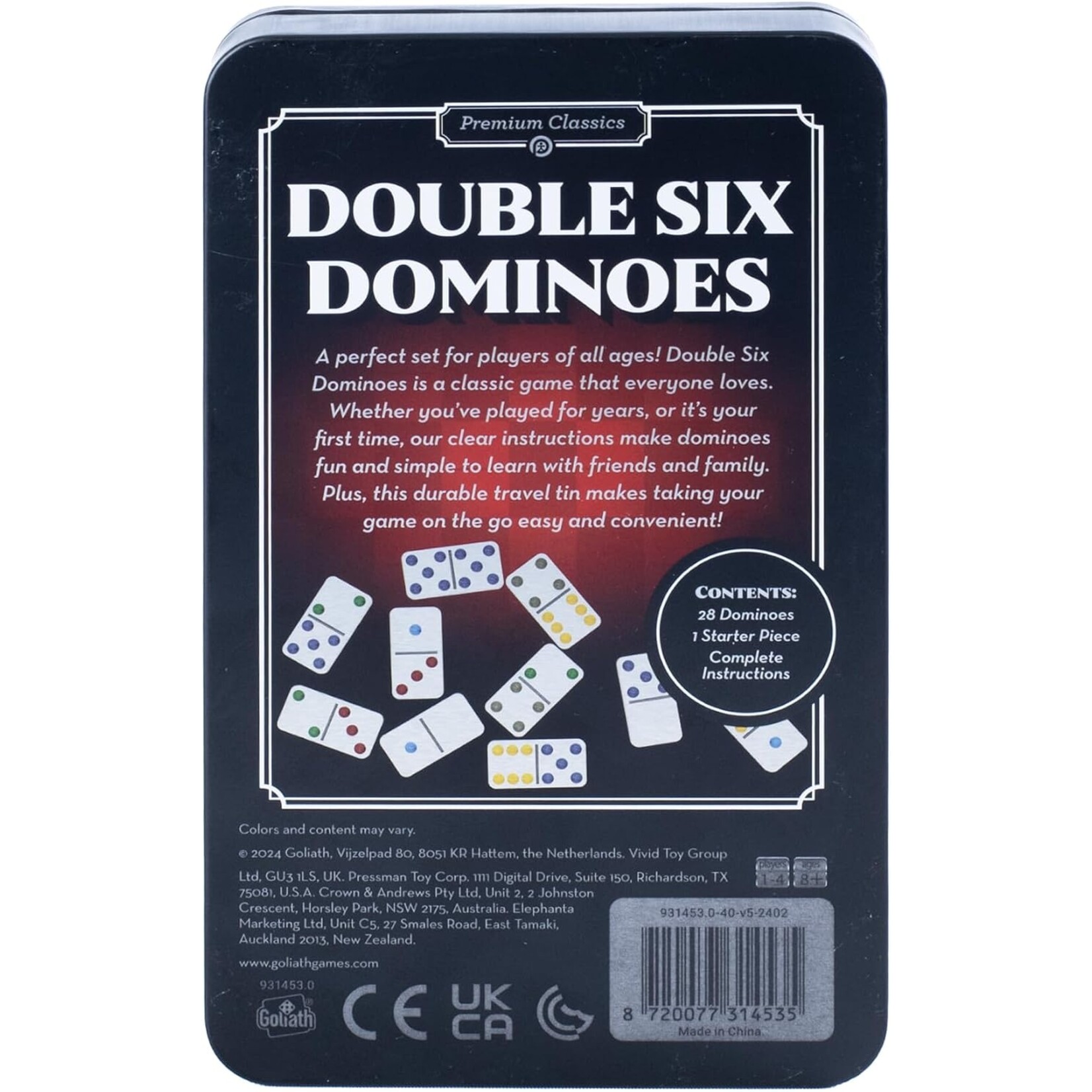 Pressman Toy Corporation Double 6 Dominoes: Pressman Premium Classics