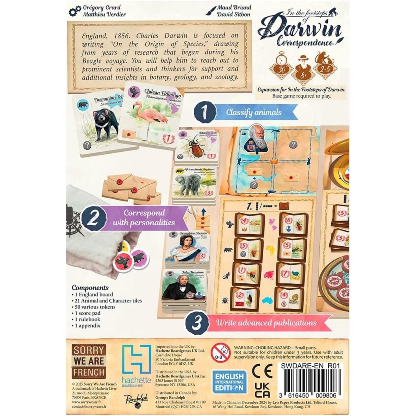 Sorry We Are French In the Footsteps of Darwin: Correspondence Expansion
