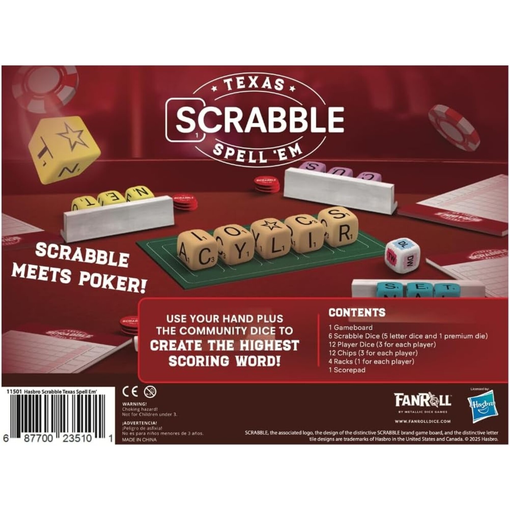Hasbro Scrabble Texas Spell 'Em