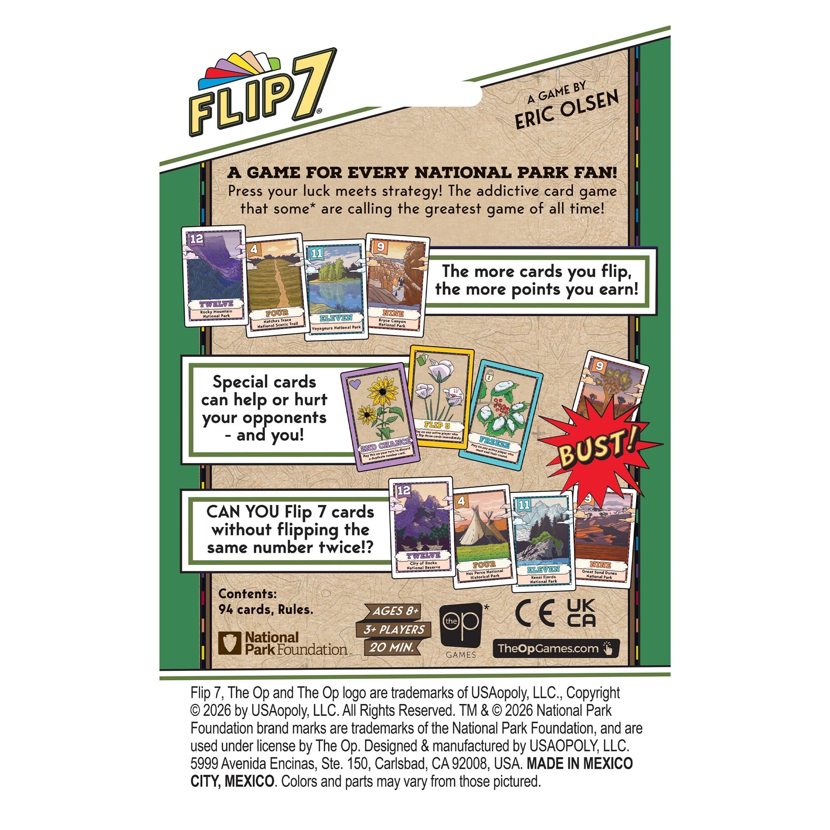 The OP Games Flip 7: National Parks