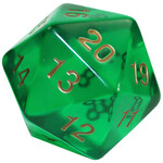 Koplow d20 Single 55mm Countdown Emerald with Gold