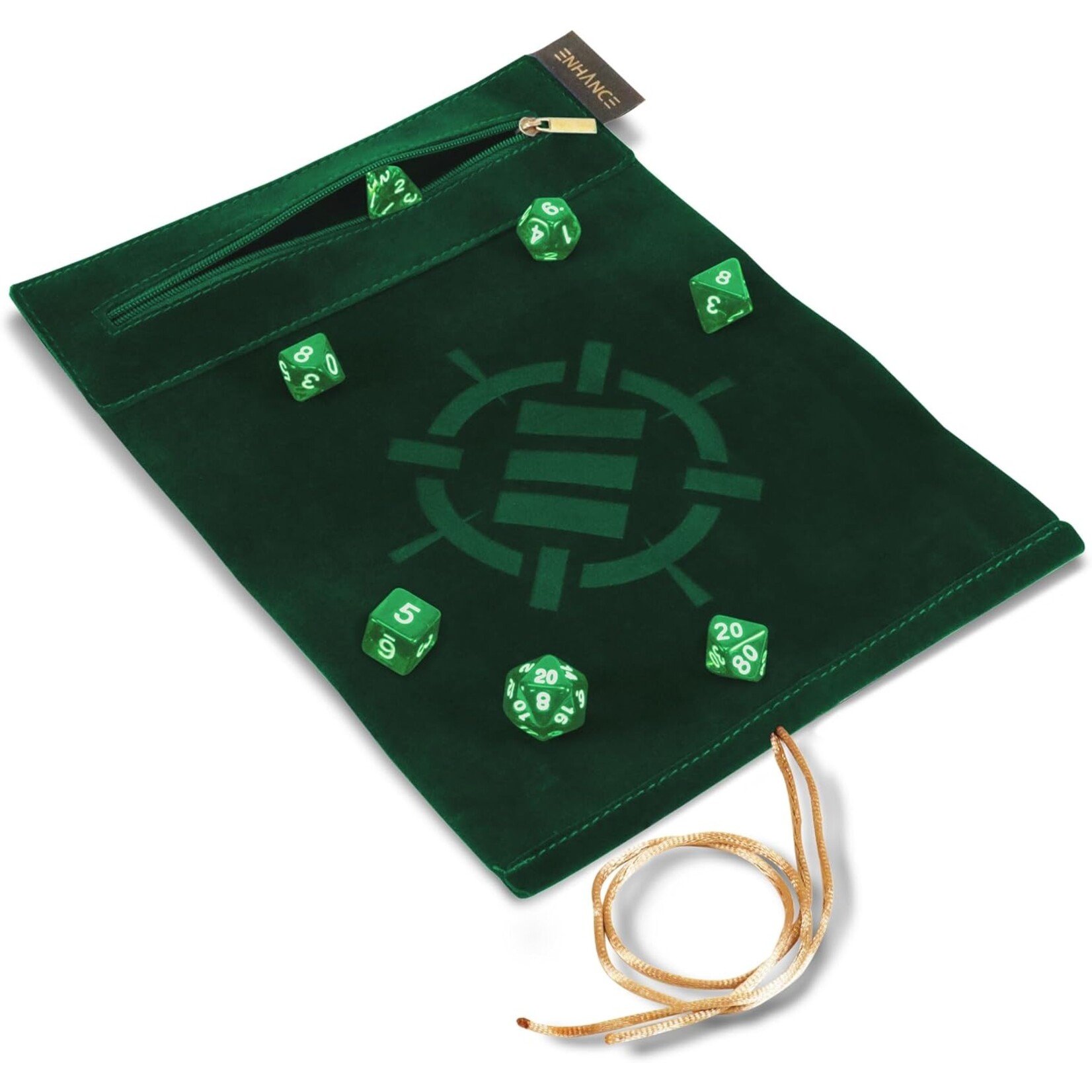 Enhance Gaming Green Tabletop Roll on a Scroll Dice Case