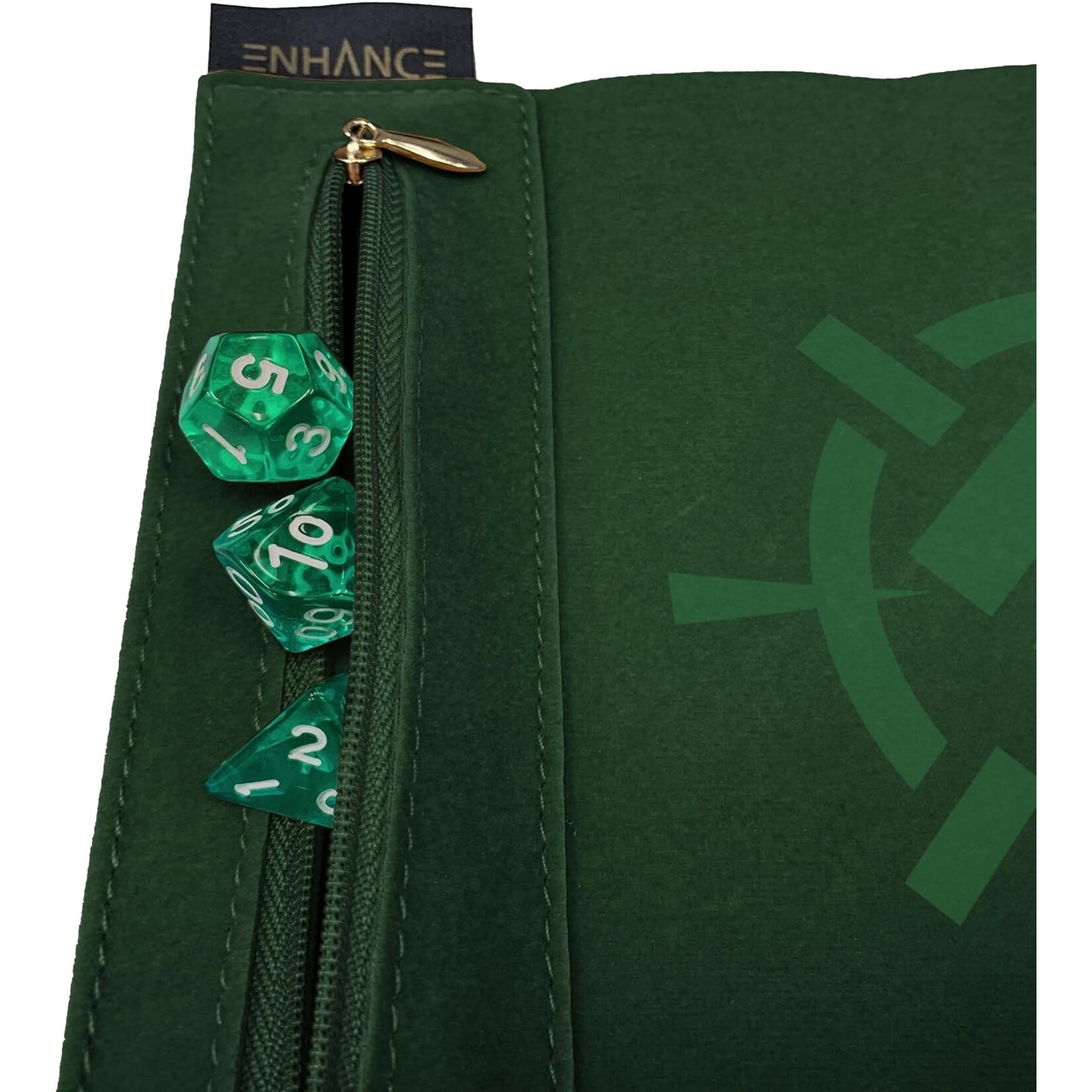 Enhance Gaming Green Tabletop Roll on a Scroll Dice Case