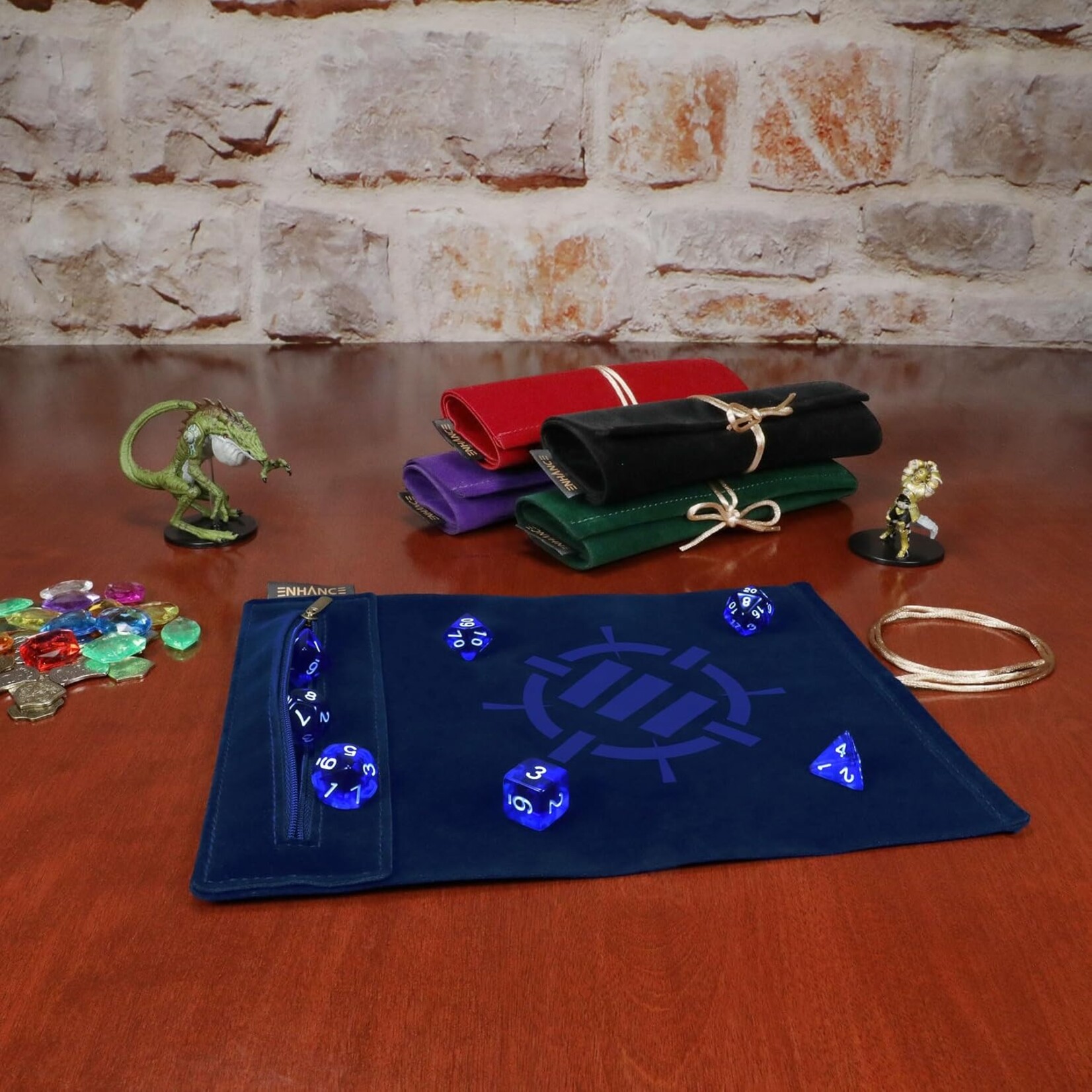Enhance Gaming Blue Tabletop Roll on a Scroll Dice Case