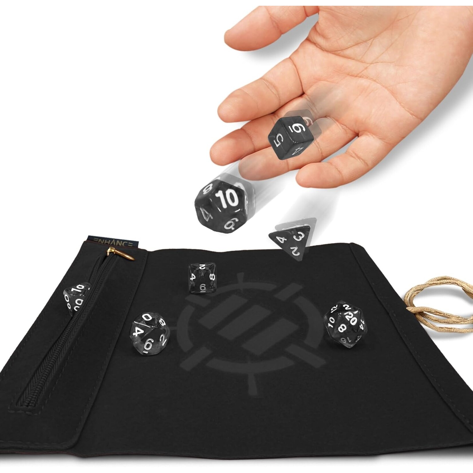 Enhance Gaming Black Tabletop Roll on a Scroll Dice Case
