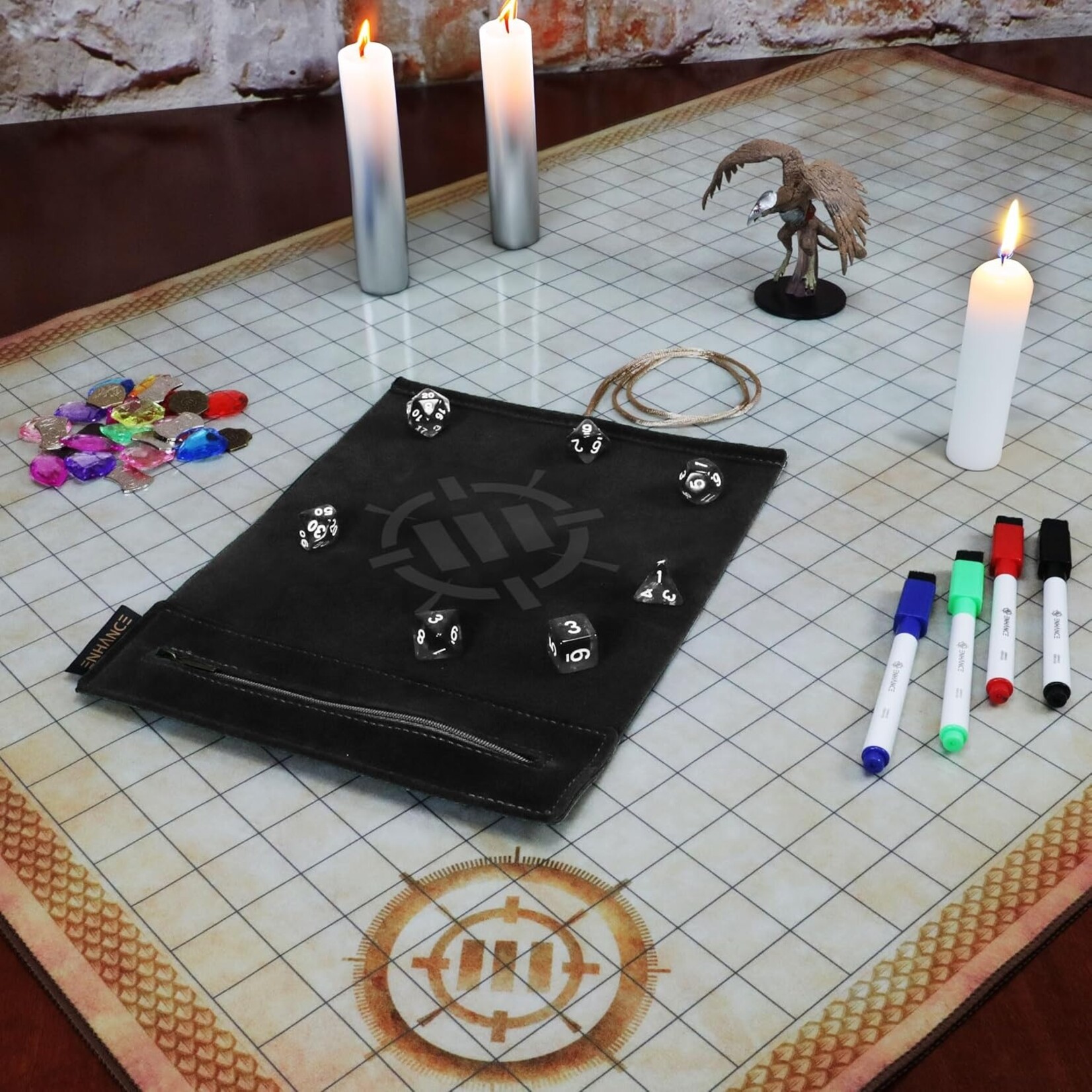 Enhance Gaming Black Tabletop Roll on a Scroll Dice Case