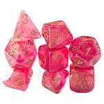 Chessex Lab Dice Shimmer Ignis with Gold 7-Set
