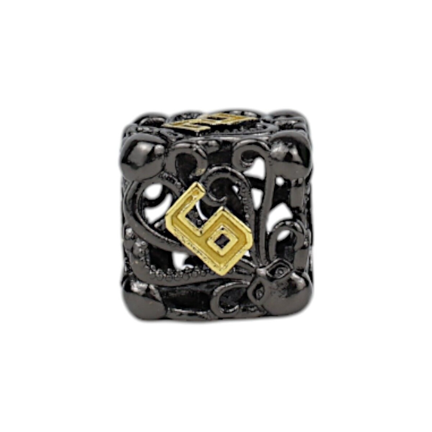 Let's Play Games Tentacular Dice Set - Black with Gold 7-Set