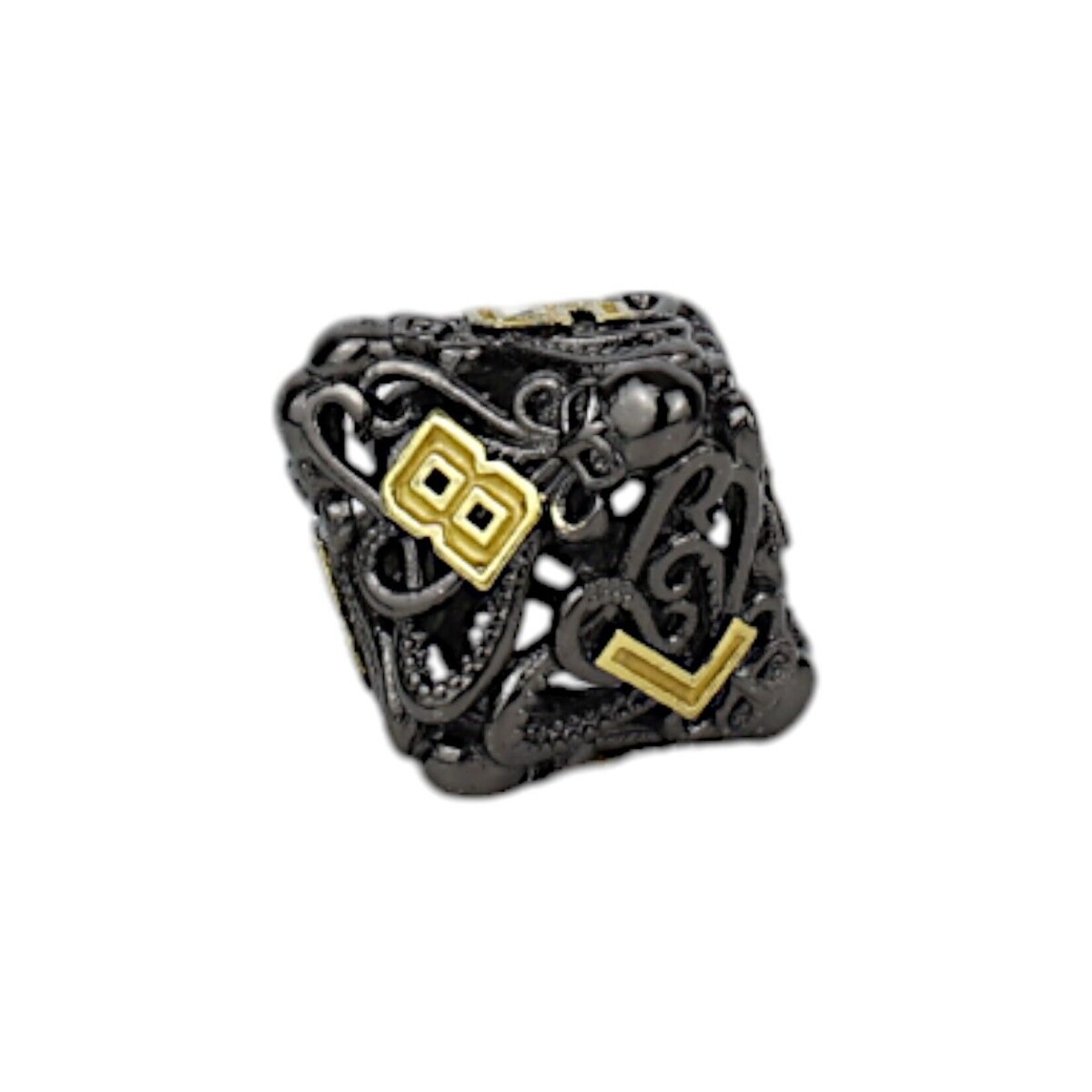 Let's Play Games Tentacular Dice Set - Black with Gold 7-Set