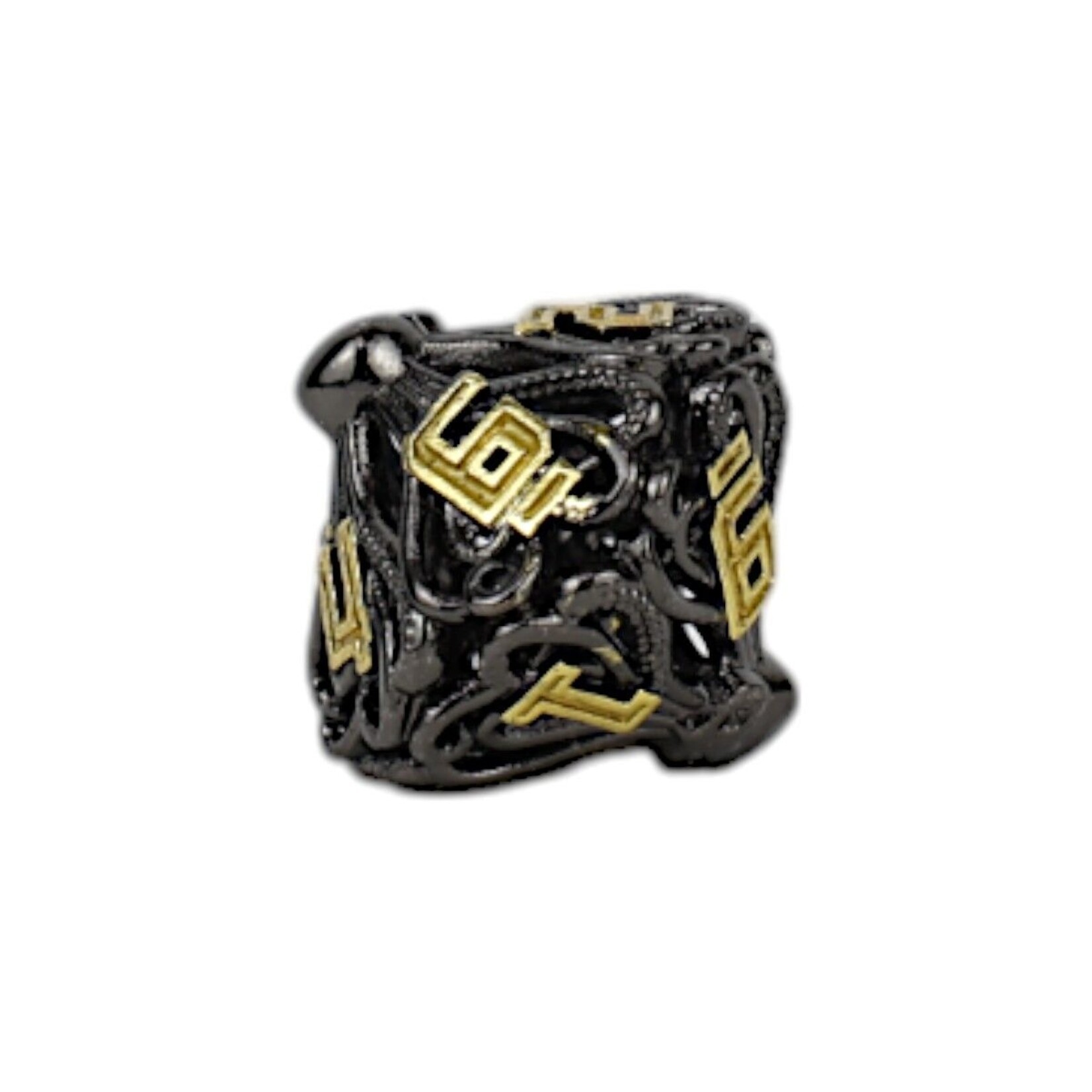 Let's Play Games Tentacular Dice Set - Black with Gold 7-Set