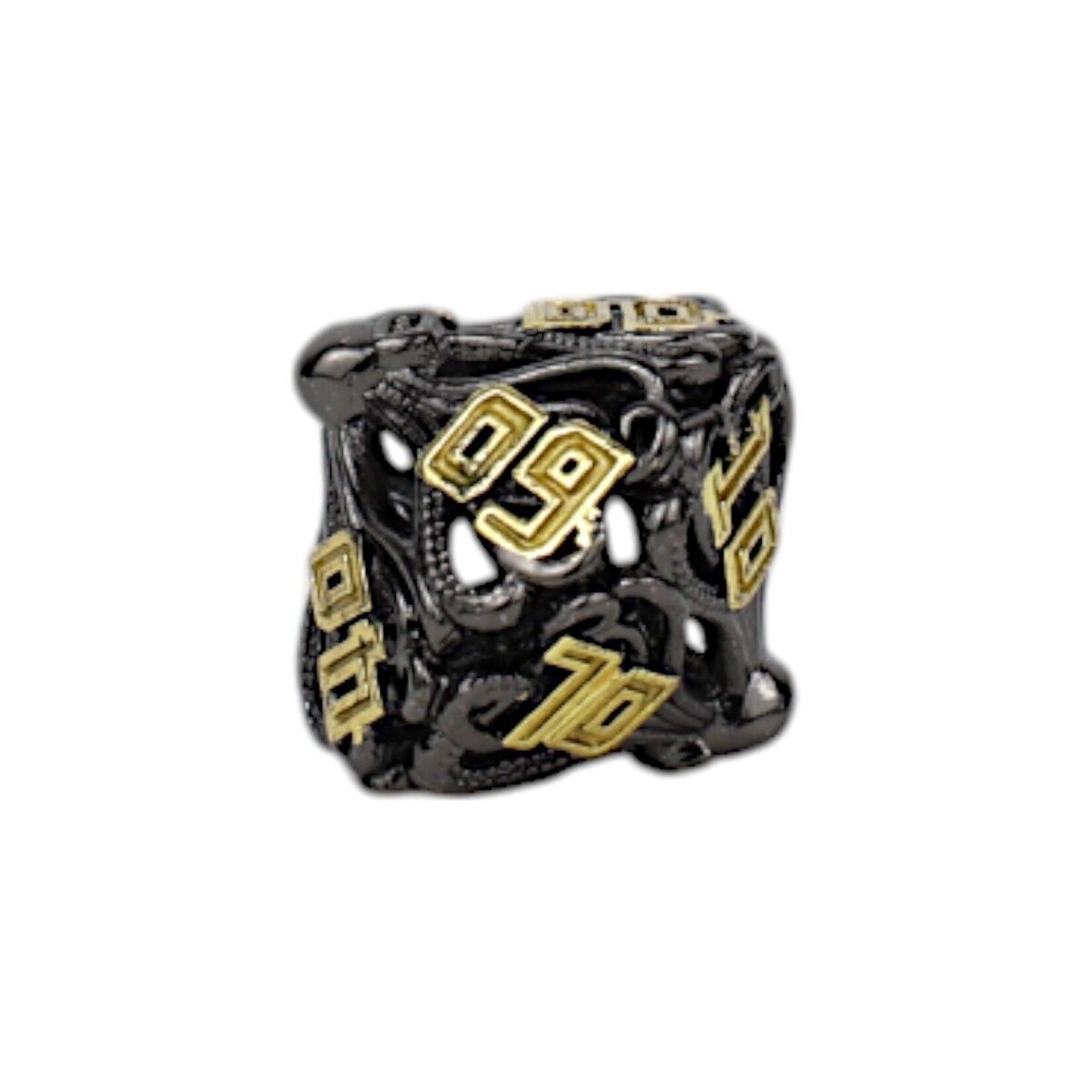 Let's Play Games Tentacular Dice Set - Black with Gold 7-Set