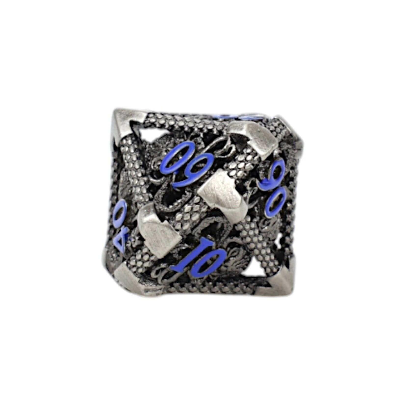 Let's Play Games Strange Aeon Dice Set - Steel with Blue 7-Set
