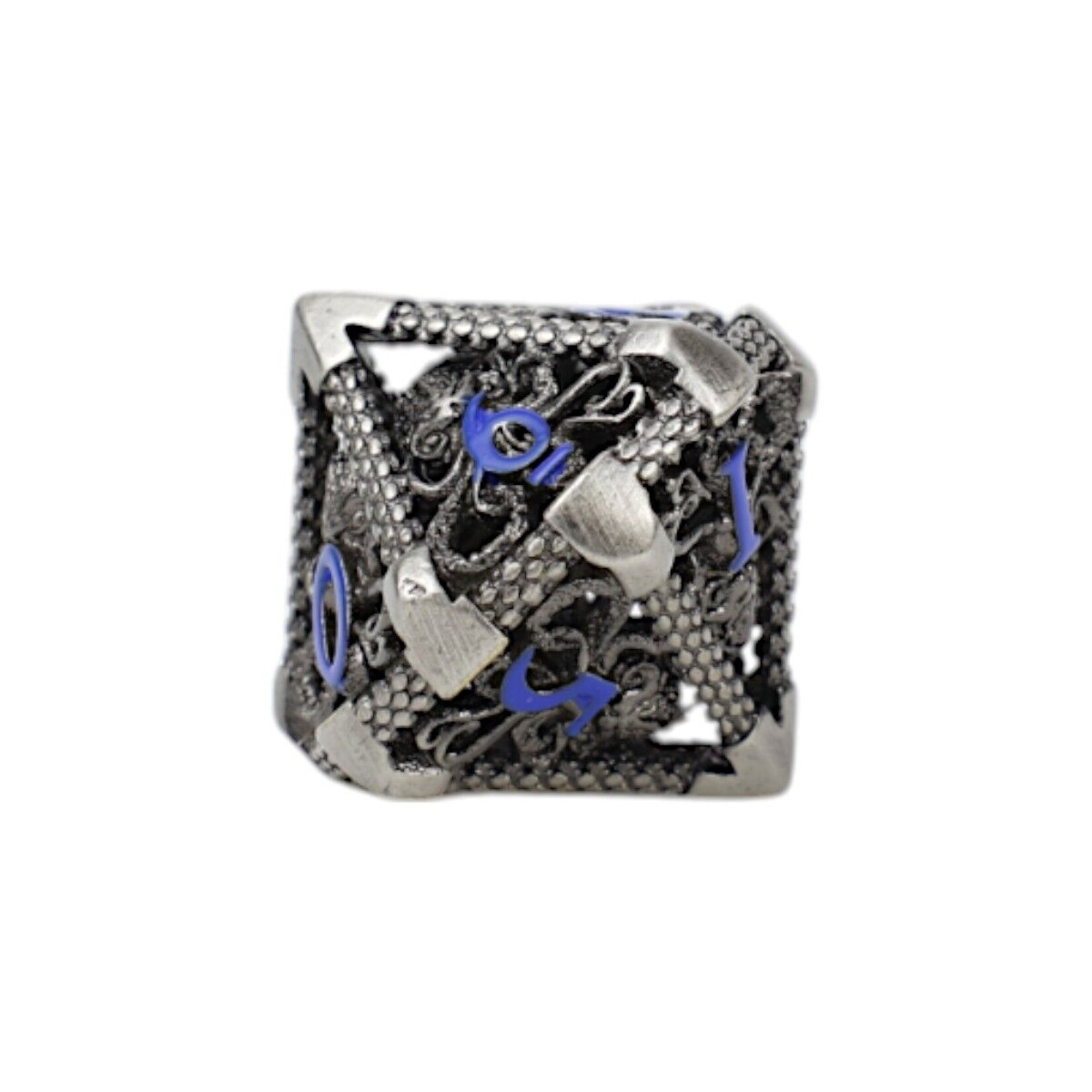 Let's Play Games Strange Aeon Dice Set - Steel with Blue 7-Set