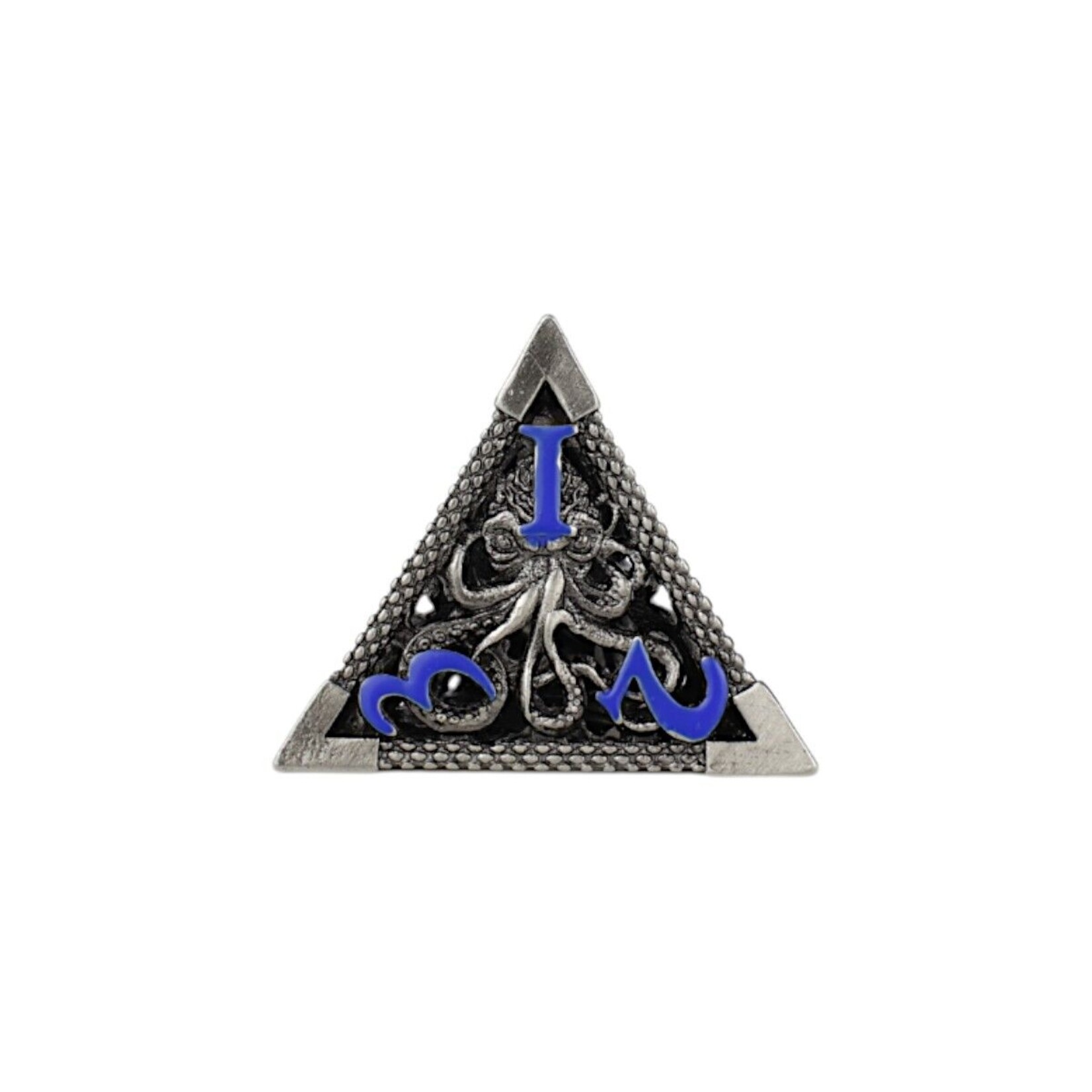 Let's Play Games Strange Aeon Dice Set - Steel with Blue 7-Set