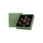 Let's Play Games Scaled Eye Dice Set - Ancient Bronze with Red 7-Set